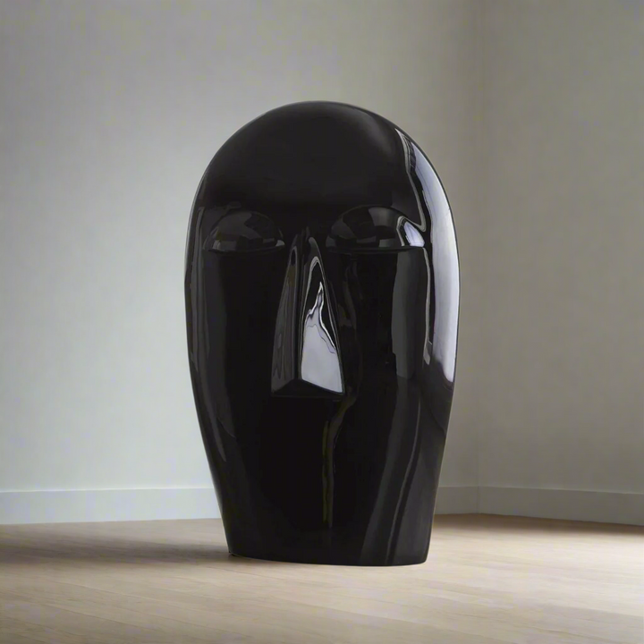 EMERGING FACE FLOOR SCULPTURES: GEL COAT BLACK