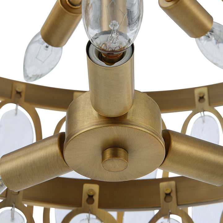 AURELIE 9 LIGHT ANTIQUE BRASS PENDANT