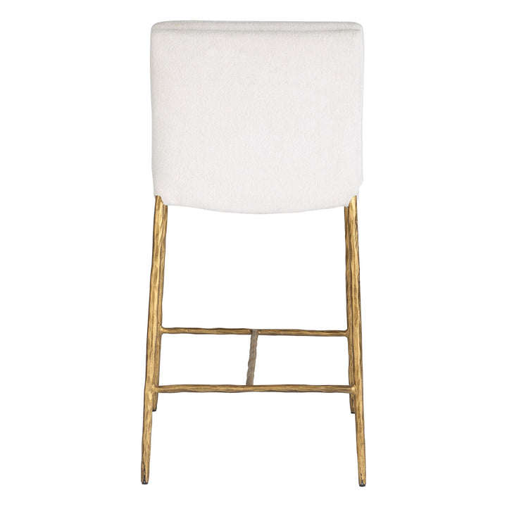 ASCEND WHITE BOUCLE + GOLD COUNTER STOOL