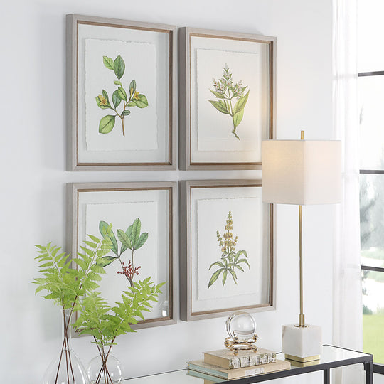 "WILDFLOWERS" GLASS FRAMED PRINTS | SET OF 4