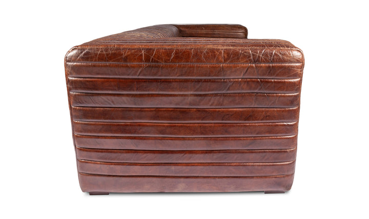 CASTLE VINTAGE LEATHER SOFA: DARK BROWN