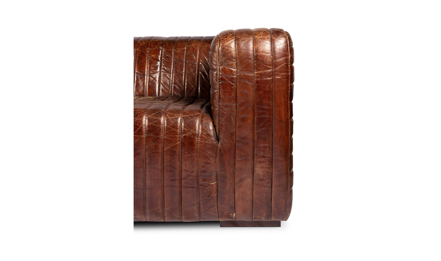 CASTLE VINTAGE LEATHER SOFA: DARK BROWN