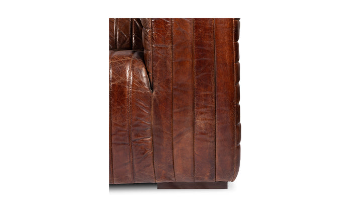 CASTLE VINTAGE LEATHER SOFA: DARK BROWN