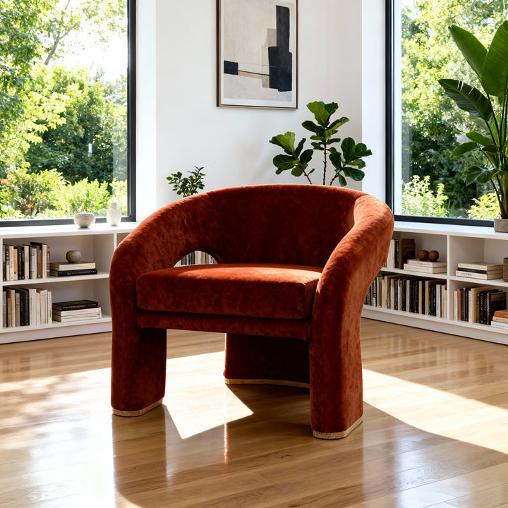 GRISELDA BURGUNDY VELVET ACCENT CHAIR