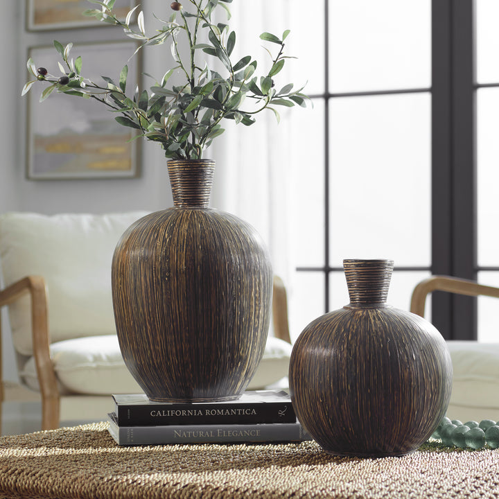 ISLANDER BAMBOO STRIPED VASES