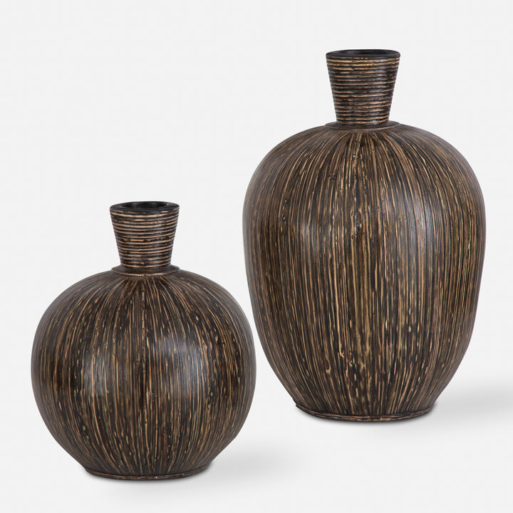 ISLANDER BAMBOO STRIPED VASES