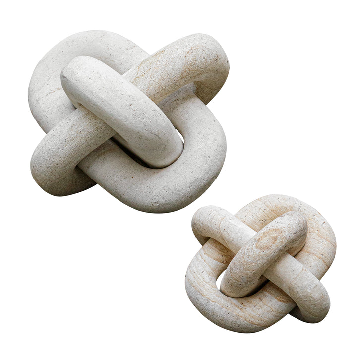 LIMESTONE LINK SCULPTURES | SET OF 2
