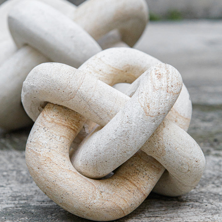 LIMESTONE LINK SCULPTURES | SET OF 2