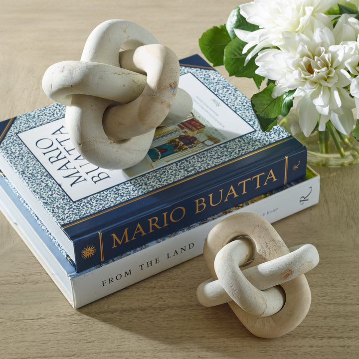LIMESTONE LINK SCULPTURES | SET OF 2