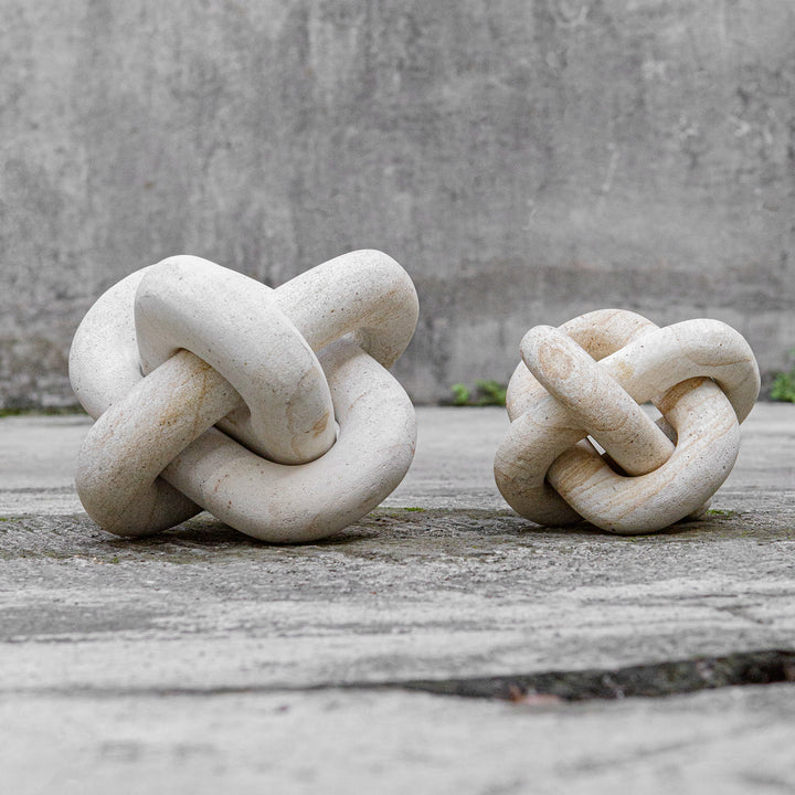 LIMESTONE LINK SCULPTURES | SET OF 2