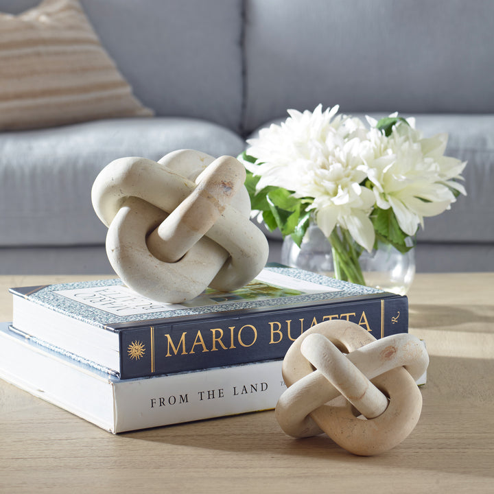 LIMESTONE LINK SCULPTURES | SET OF 2