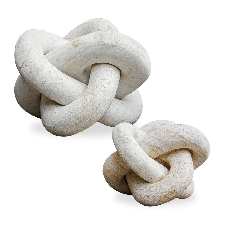 LIMESTONE LINK SCULPTURES | SET OF 2