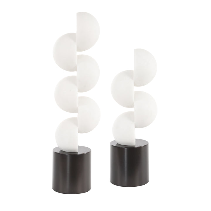 SYMMETRY WHITE STONE SCULPTURE SET