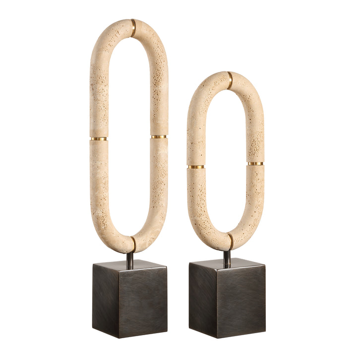 OVAL TRAVERTINE FUSION SCULPTURES