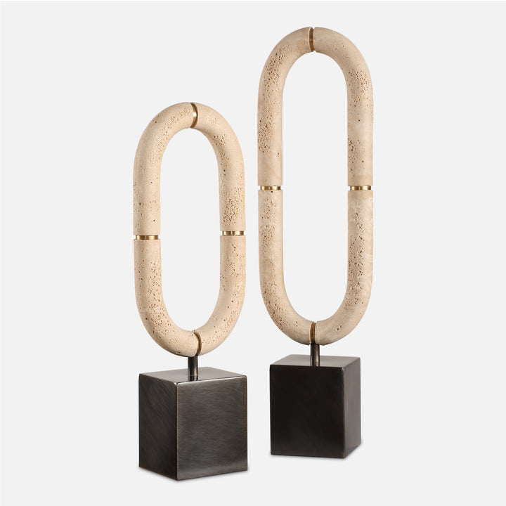 OVAL TRAVERTINE FUSION SCULPTURES