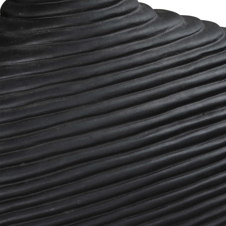 DUOSTACKED MATTE BLACK VASES | SET OF 2