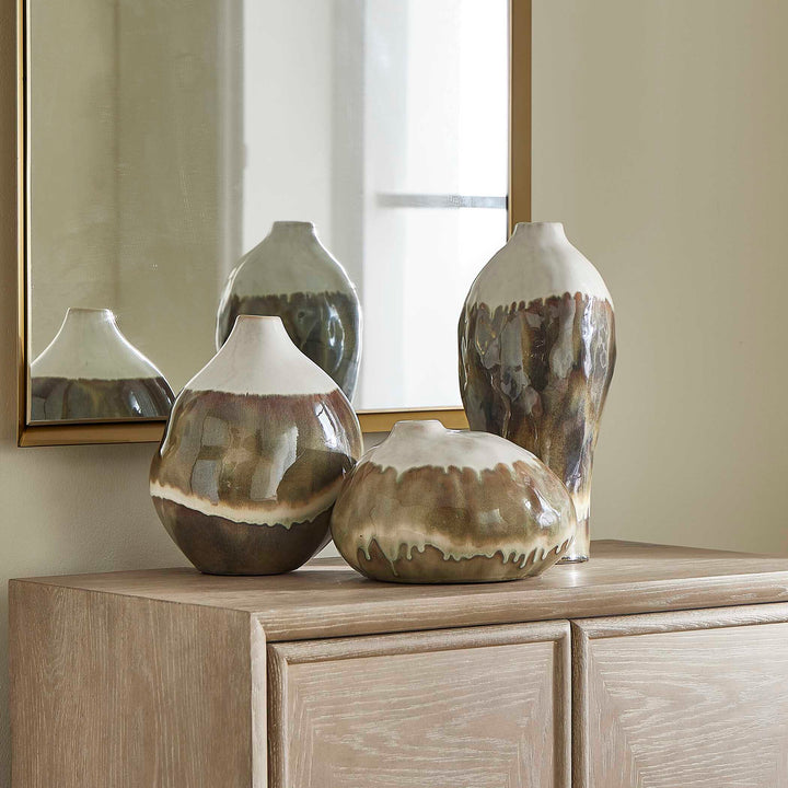 EARTHFLOW GLAZED VASES | SET OF 3