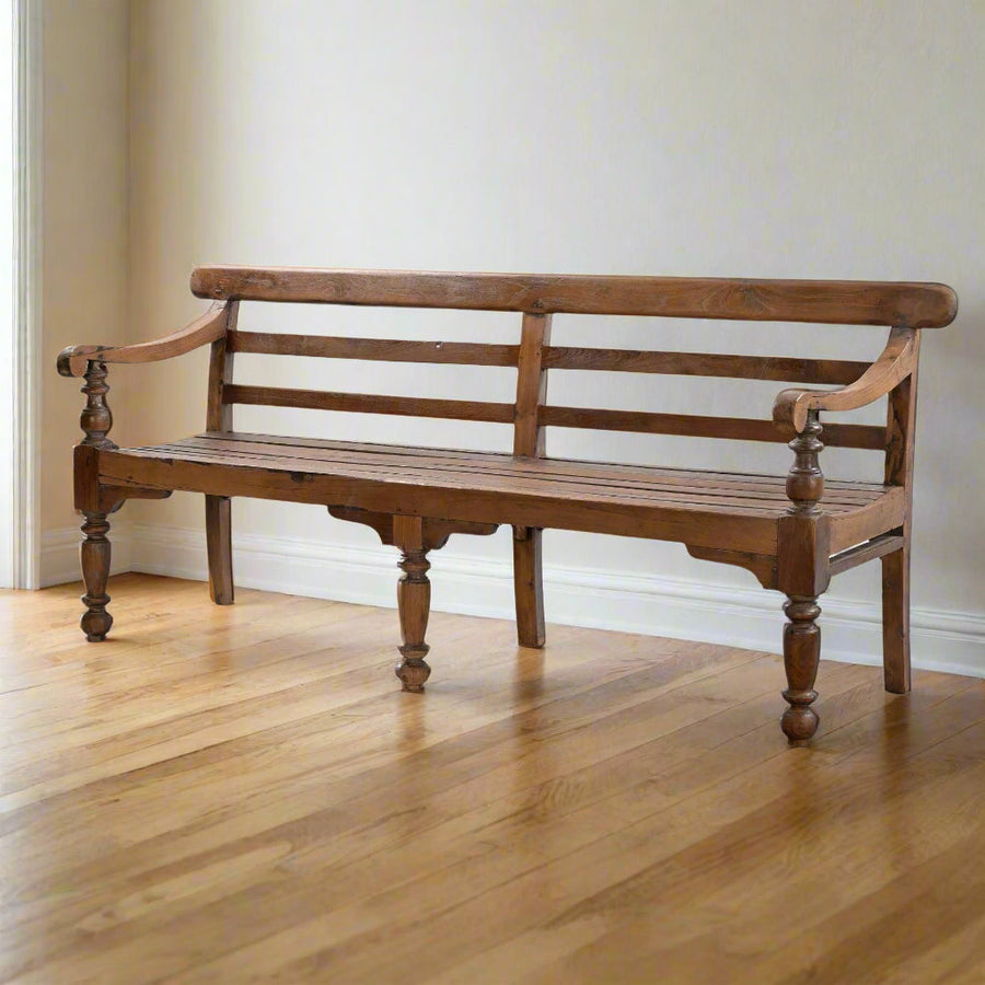 ANTIQUE COLONIAL PORCH BENCH NO.1