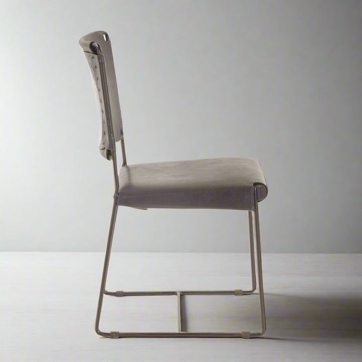 Black leather chair on a white background