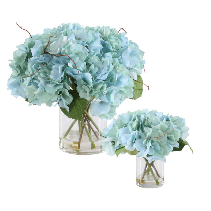 TRANQUIL BLOOMS IN GLASS VASES | SET OF 2