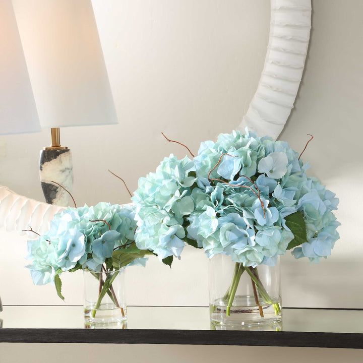 TRANQUIL BLOOMS IN GLASS VASES | SET OF 2