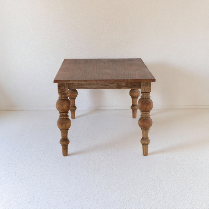 CAMPBELL ANTIQUE TURNED LEG DINING TABLE