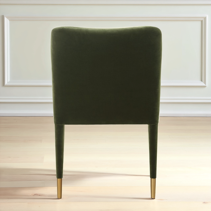 CONIFER GREEN VELVET DINING ARM CHAIR