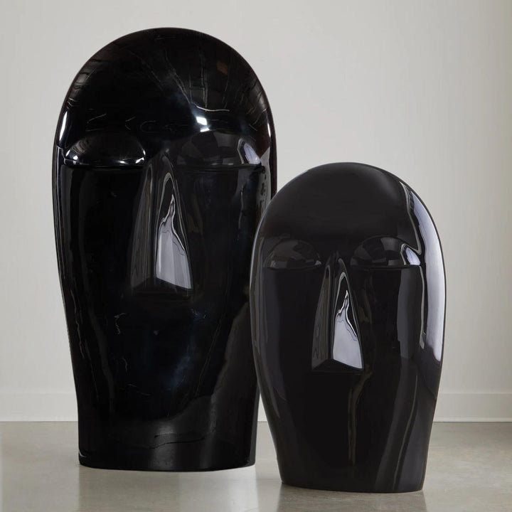 EMERGING FACE FLOOR SCULPTURES: GEL COAT BLACK