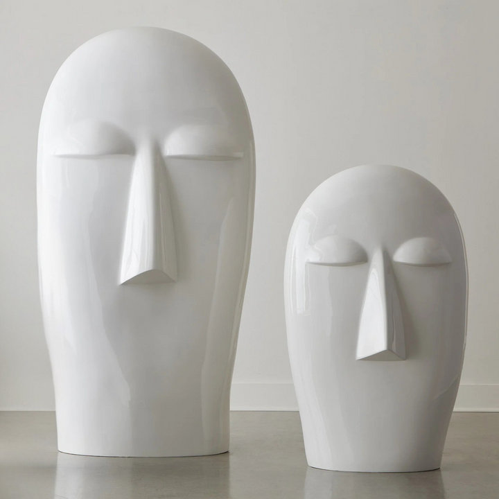 EMERGING FACE FLOOR SCULPTURES: GEL COAT WHITE