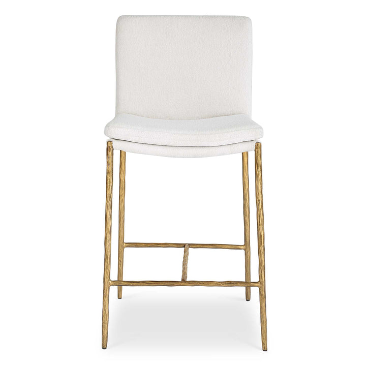 ASCEND WHITE BOUCLE + GOLD COUNTER STOOL