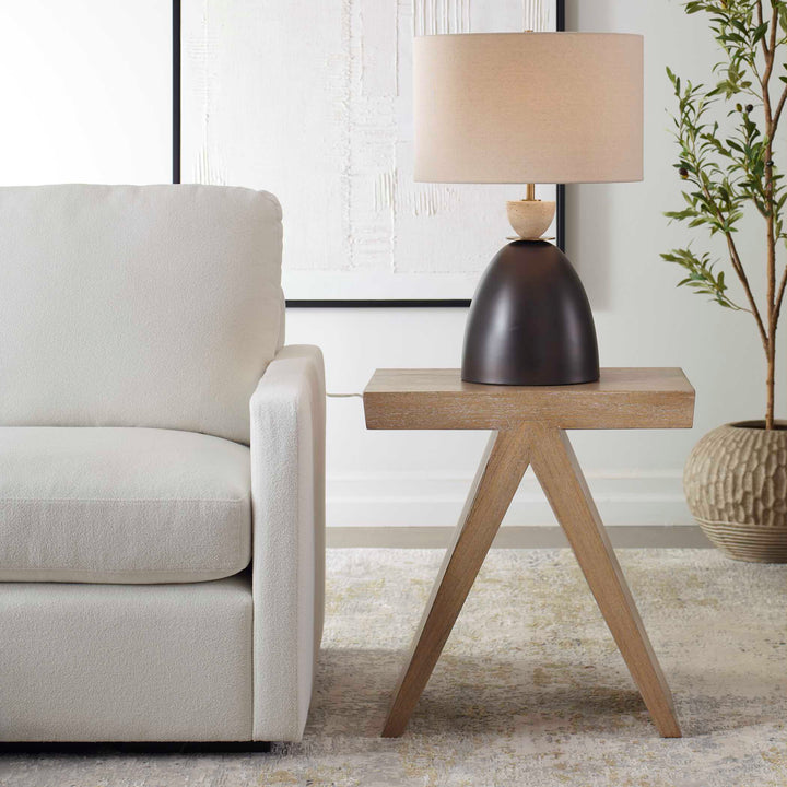 PRUITT NATURAL MINDI WOOD ACCENT TABLE