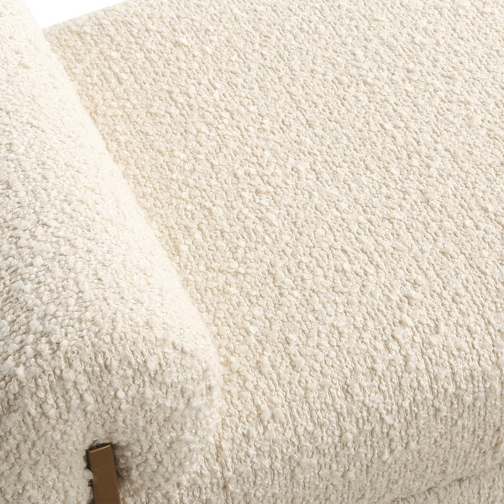 PEARL WHITE BOUCLE BOLSTER BENCH