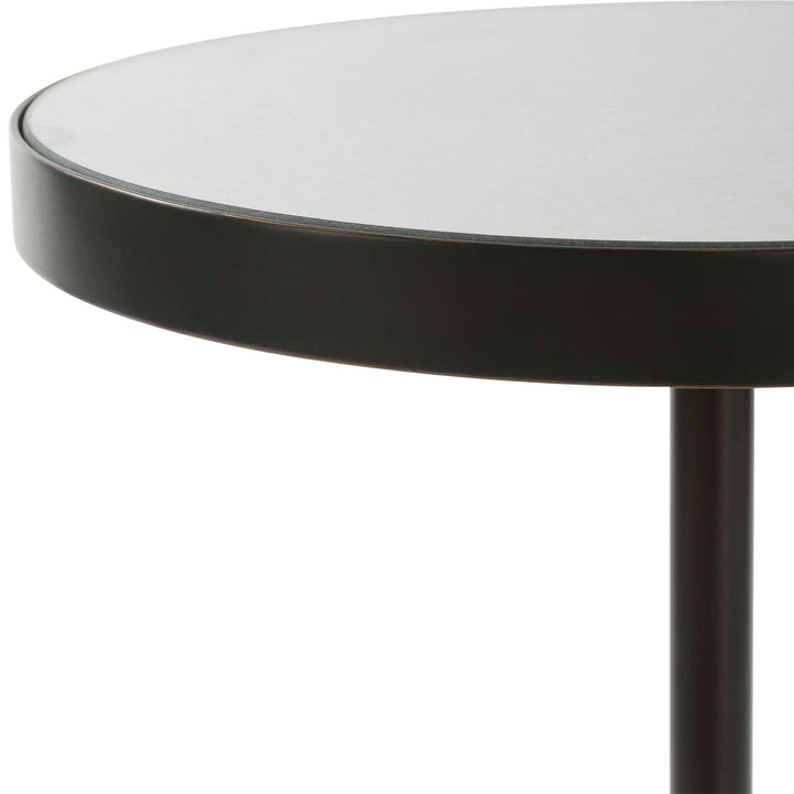 ODESA MARBLE + MIRROR TOP ACCENT TABLE
