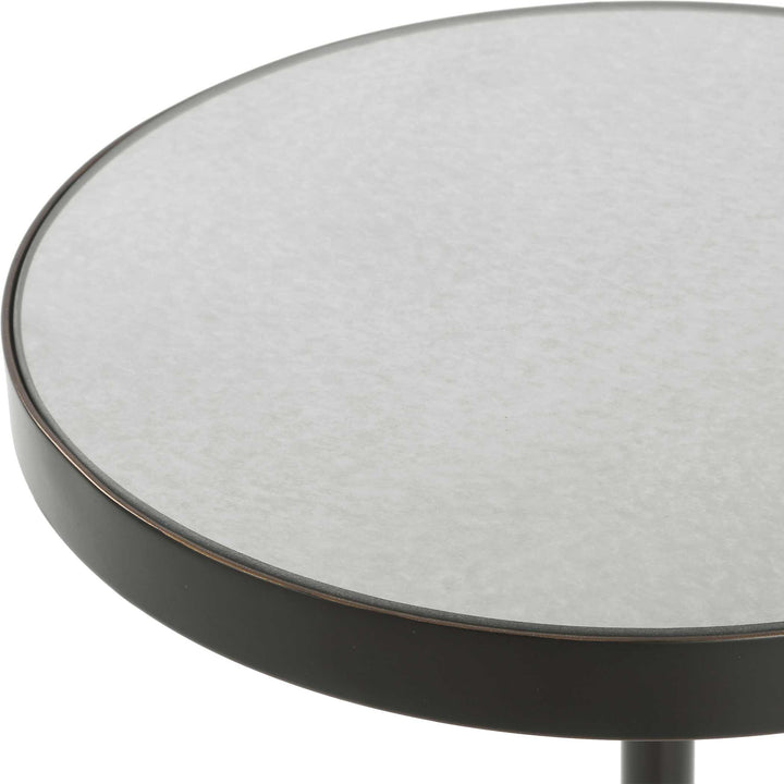 ODESA MARBLE + MIRROR TOP ACCENT TABLE