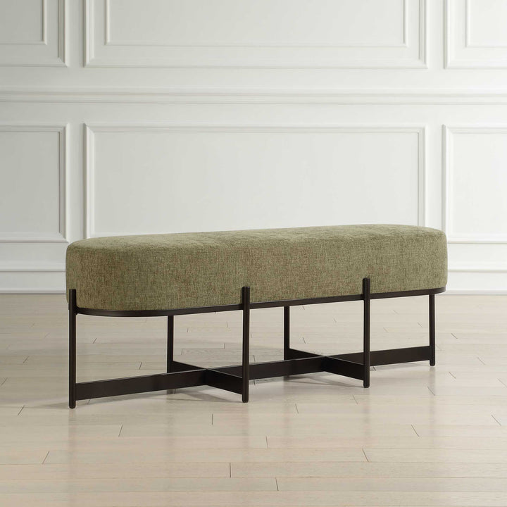 MERINO MOSS TEXTURED CHENILLE BENCH
