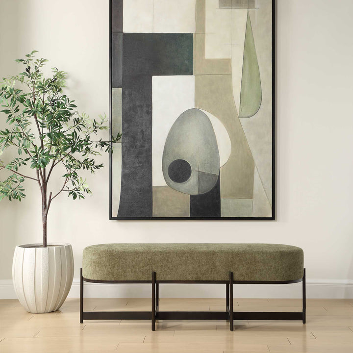 MERINO MOSS TEXTURED CHENILLE BENCH