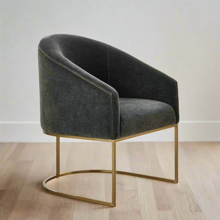 HANNI CHARCOAL VELVET DINING CHAIR