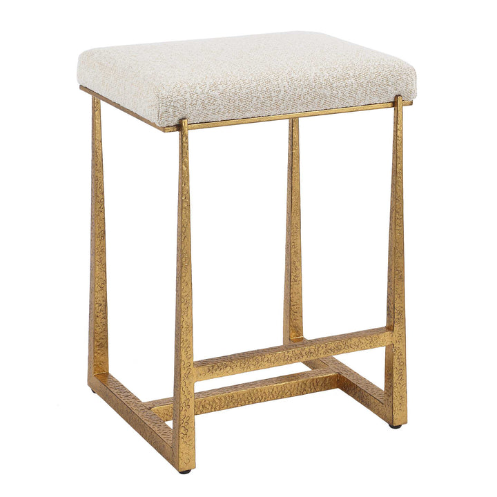 MIDAS NATURAL BOUCLE + GOLD COUNTER STOOL