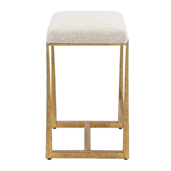 MIDAS NATURAL BOUCLE + GOLD COUNTER STOOL