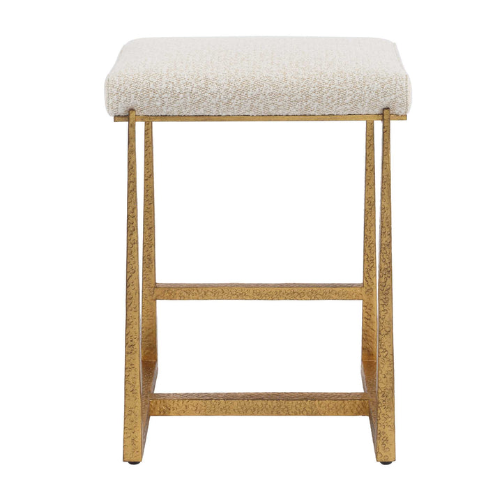 MIDAS NATURAL BOUCLE + GOLD COUNTER STOOL