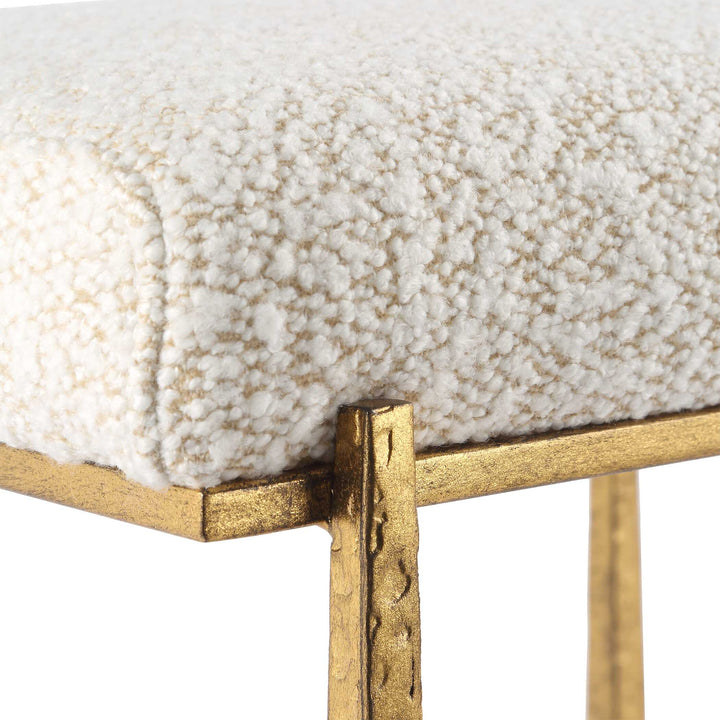 MIDAS NATURAL BOUCLE + GOLD COUNTER STOOL