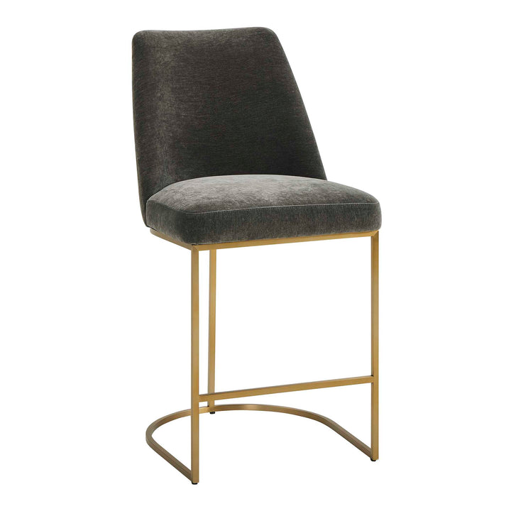 HANNI CHARCOAL VELVET COUNTER STOOL