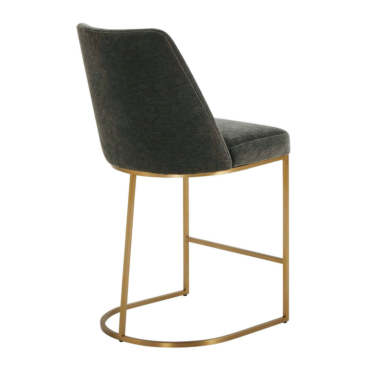 HANNI CHARCOAL VELVET COUNTER STOOL