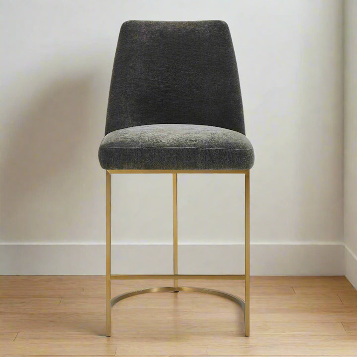 HANNI CHARCOAL VELVET COUNTER STOOL