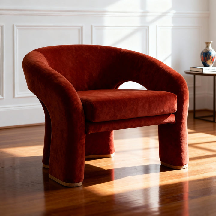 GRISELDA BURGUNDY VELVET ACCENT CHAIR