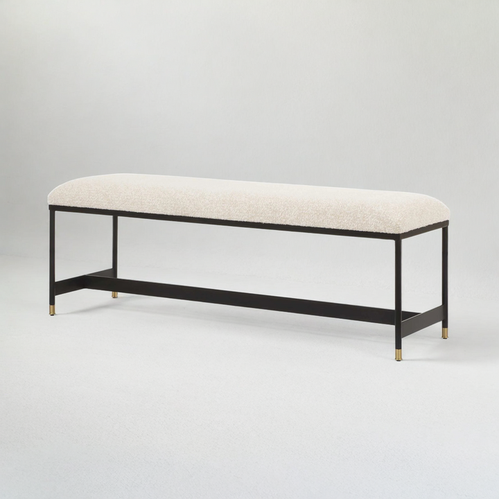 HALSTON BOUCLE UPHOLSTERED BENCH