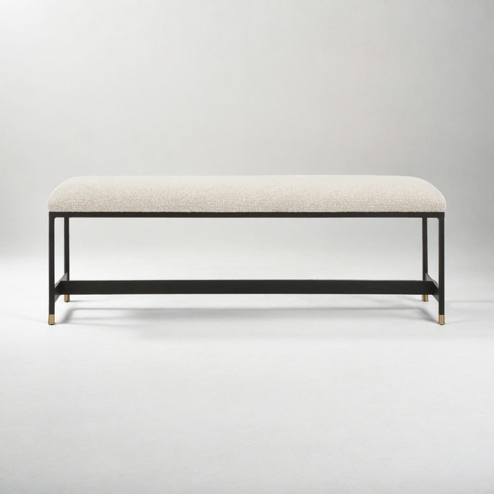 HALSTON BOUCLE UPHOLSTERED BENCH
