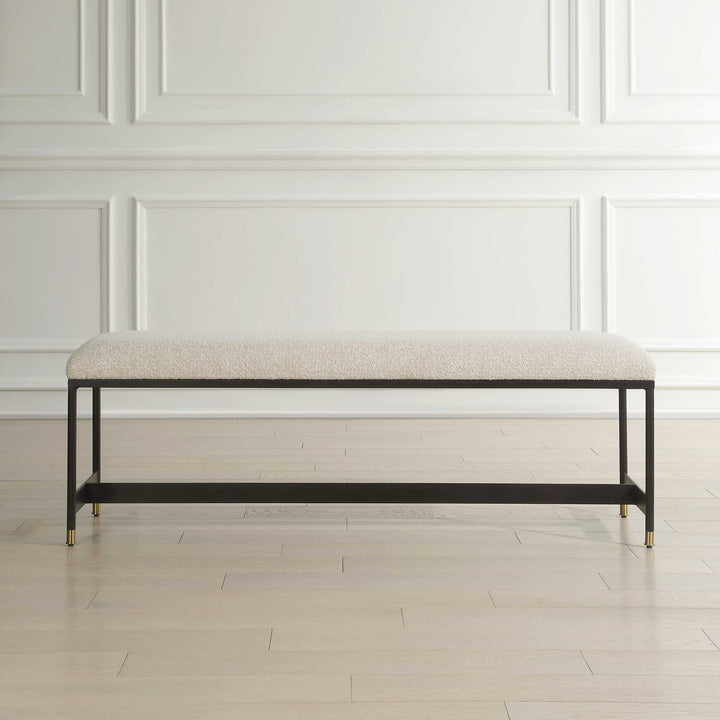 HALSTON BOUCLE UPHOLSTERED BENCH