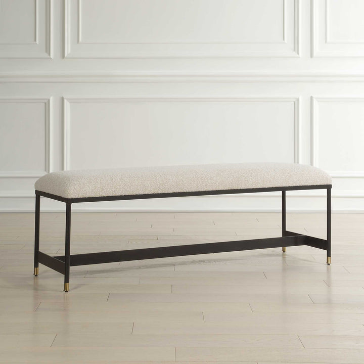 HALSTON BOUCLE UPHOLSTERED BENCH