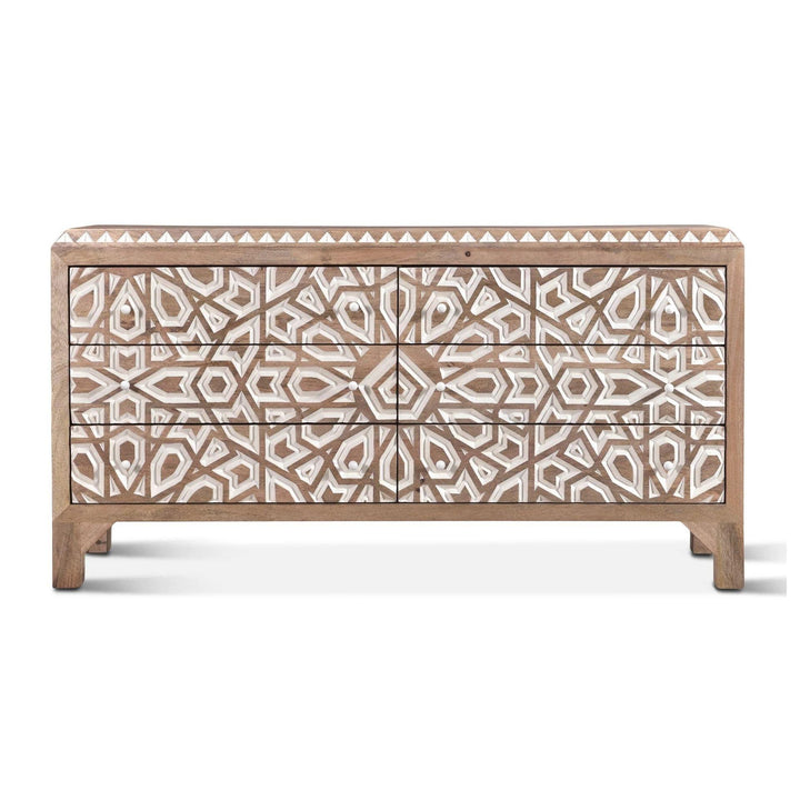 HAVELI GEOMETRIC CARVED WOOD DRESSER